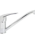 Maqulae Copper Kitchen Faucet with G1/2in Thread, Hot and Cold Water Sink, sleek chrome finish, long spout design.