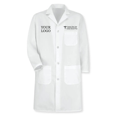Personalized Embroidered Lab Coat For Men And Women With Your Name Custom Text In Colorful Fonts White Lab Coat Gift For Doctors Scientists And Students Dope Look Professional Fit Clear Preview Included