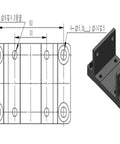 Technical drawing and 3D view of Rock-Solid Motion CNC Linear Guide Stage Rail And Ball Screw Slide Table Nema 23 mount bracket