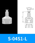 Heavy Duty 1 2 Or 3 Layer S Series Industrial Vacuum Rubber Suction Cup For Pneumatic Handling Tools With Quick Connection Fittings For Warehouse Factory Automation Grips Strong Grip, S-04S1-L model, shown with dimension illustration.
