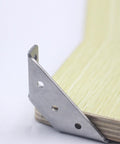 Heavy Duty Corner Braces Pack Of 10 Trapezoid Stainless Steel Angle Brackets With Pre Drilled Countersunk Holes on wood surface