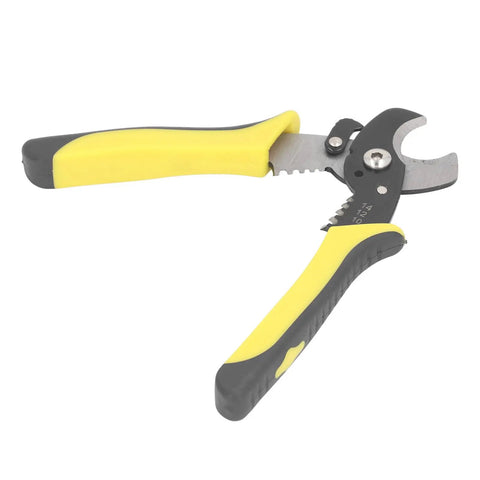 Multifunctional Wire Stripper And Electrical Cable Cutter Built Tough From Beefy Alloy Steel Featuring Precise Stripping Holes And Comfortable Handles.