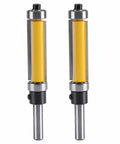 Flush Trim Router Bit Set Pro Grade One Half Inch Cutting Diameter Carbide Tipped Two pack for woodworking and CNC routers
