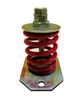 Slick And Solid Open Spring Mount Isolators 440 Pounds Capacity With One Inch Deflection Red Coiled Springs top view with zinc finish.