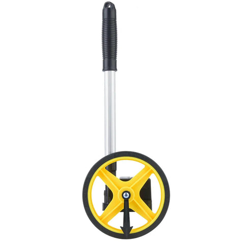 LiebeWH Measuring Wheel 0-9999.9m Telescopic Handle with yellow wheel and aluminum handle for precise measurements.