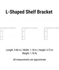 Sturdy L Shaped Wall Bracket For Floating Shelves And Desks Heavy Duty Cold Rolled Steel Mount dimensions illustration