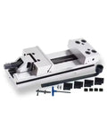 6 Inch Manual Tool Maker Bench Vise For CNC Grinding Milling Machines with precision jaws and accessories on a white background.
