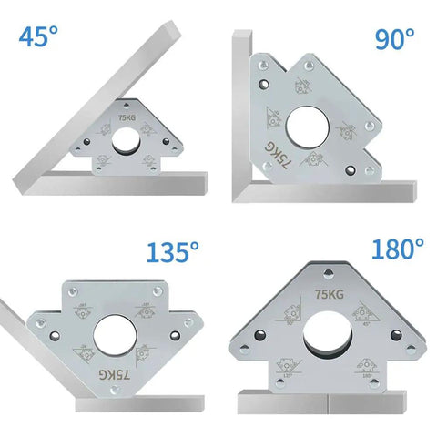 Heavy Duty Magnetic Welding Holder With 45 90 135 And 180 Degree Angle Positioning Tool For Pipe Bracket Box Mounting jobs at 45, 90, 135, 180 degrees.