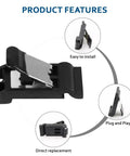 Fuel Door Spring Clip For 2019-2021 Toyota RAV4 Replacement Gas Door Release Clip Part 77360-35040 shown with features highlighted.