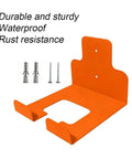 Sturdy Iron Tool Organizer With Anti Scratch Cradle For Weed Eater And Leaf Blower Handheld Tools In Orange Finish Rust Resistant