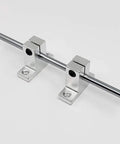 Four Pack SK6 Linear Shaft Support Brackets for 6mm Aluminum Rods, ID 6mm Mounting Brackets for Smooth, Precise Linear Motion in CNC Projects, Rock-Solid Aluminum Components for Tough Builds, two aluminum shaft supports holding a 6mm rod