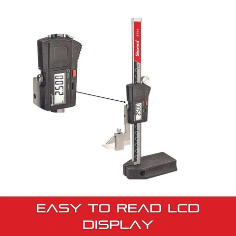 Electronic Height Gauge With Hardened Stainless Bar, 0 To 6 Inch Range, .0005 Inch Resolution, LCD display detail