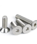 Beefy 304 Stainless Steel M3 0.5 x 10mm Flat Head Socket Cap Screws With 2mm Allen Hex Drive for Electronics, 18-8 Grade, Set of 50
