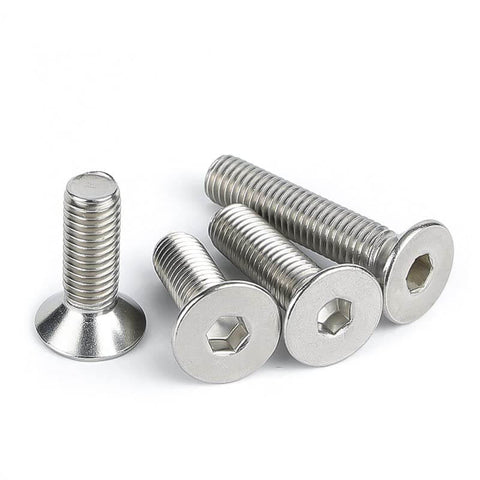Beefy 304 Stainless Steel M3 0.5 x 10mm Flat Head Socket Cap Screws With 2mm Allen Hex Drive for Electronics, 18-8 Grade, Set of 50