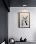 Dimmable Recessed LED Light Fixture With 2 Heads, Canless Gimbal 14W, 3.5 By 8 Inches illuminating wall art in living room