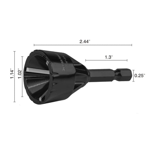 Beefy Heavy Duty Tungsten Carbide Chamfering Drill Bit 1/4 To 3/4 Inch Uniburr Deburring Tool With Quick Release Hex Shank