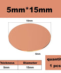 Built Different Heavy Gauge Copper Washers Circular Solid Plates, 5mm thick, 15mm diameter, ideal for CNC machining, welding, plumbing.