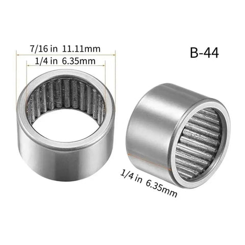 2 Pack Full Needle Roller Bearings B44 B45 B47 With 1 4 Inch Inner Diameter And 7 16 Inch Outer Diameter Heavy Duty Industrial Power Transmission Parts Built Damn Tough And Ready To Roll
