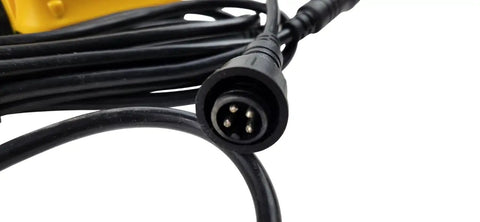 Close-up of remote connector cable for Ram Premium Double Acting Hydraulic Pump For Dump Trailers And Tilt Decks 3200 psi