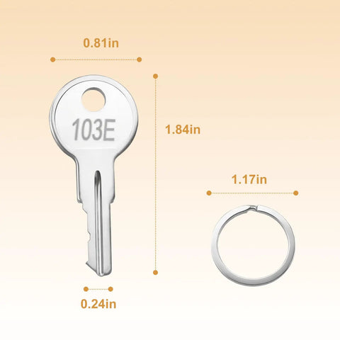 103E File Cabinet Keys Replacement Pack For Office Cabinets And Desk Drawers Universal 103E Key Set With Size Dimensions