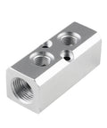 Two Way Pneumatic Manifold Air Distribution Block Ready To Roll Heavy Duty Aluminum Design With Two Inlets And Two Outlets
