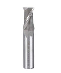 End mill cutter, front view, HSS, 2-flute, straight shank, silver, 18 x 16 x 32 mm