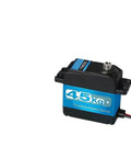 Badass High Torque 45kg Cm Coreless Digital Servo Metal Motor shows 45kg capacity, waterproof design for RC robots and Baja cars.