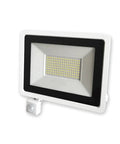 Led Pir Motion Sensor Led Flood Light Ac220 100W 50W 30W Outdoor Ip66 Waterproof Projector Spotlight Led Exterior Street Light for Court,Garden,Warehouse，30w-30，30w-3000K WARM LIGHT_WHITE SHELL with motion sensor and white body.