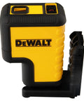 3 Spot Red Laser Level With 100 Ft Range And One Quarter Inch At 50 Ft Accuracy IP54 Dust And Water Resistant Integrated Magnetic Bracket Locking Pendulum And Rugged Overmold Housing Built For Pros And DIY in yellow and black casing