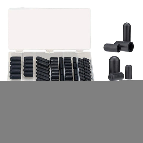 Ultimate Vacuum Cap Kit 80 Piece Rubber Carburetor Cover Set Flexible Assorted Sizes 3/16 5/32 7/32 1/4 5/16 3/8 Inch For Manifold Port Seals And Automotive Engine Maintenance in plastic storage case.