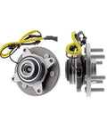 2 Piece Front Wheel Hub And Bearing Assembly Kit For Ford Expedition 3 5L 2018 2022 And Lincoln Navigator 3 5L 2018 2022 Drop In Left And Right Hubs MB40336 HUB434, showing both components with attached sensors.