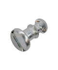 Top Shelf Zinc Plated Steel Quarter Turn Fasteners Featuring A Killer Grip Dzus Lion Design With A Slotted Recess Head For Heavy Duty Cabinet Locking Rock Solid Performance Without Any Headache Includes Two Pack, close-up of slotted head.