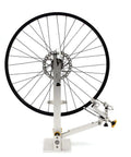 Beefed Up Bicycle Wheel Truing Stand With CNC Adjustment Nut And Three Precision Gauges For 10 To 29 Inch Wheels, front angle view