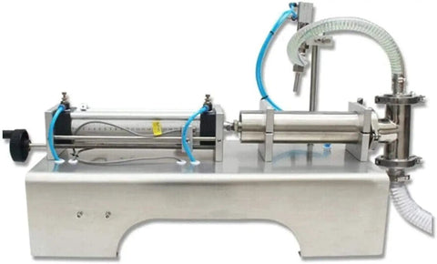 Pro Grade Automatic Pneumatic Liquid Filling Machine 100 To 1000 Ml Capacity Rock Solid 304 Stainless Steel Body side view with tubes