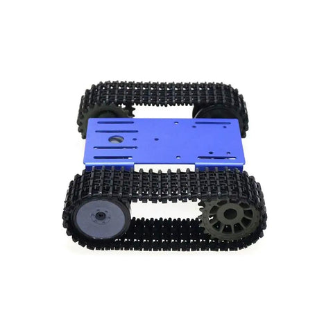 Tracked Robot Smart Car Kit With 12V Motor, Tank Tread Chassis, Beefy Metal Bottom Plate, Arduino Compatible TP101 from top view