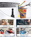 Multifunctional Wire Twister Tool Set For Drill with wire nut twisters in use for quick electrical connections and work productivity