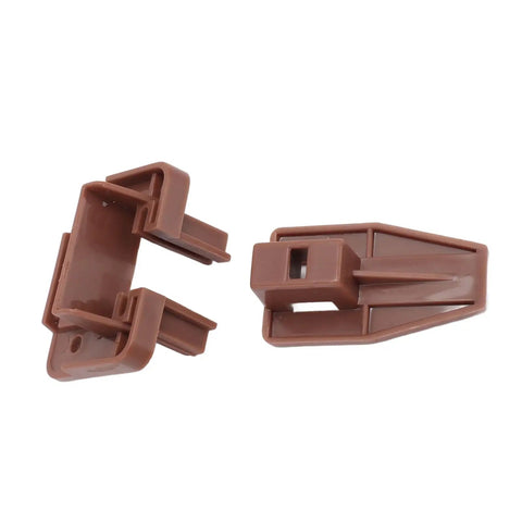 Center Mount Plastic Drawer Slides Replacement Parts With Screws for Dresser and Cabinet Drawers, brown plastic components