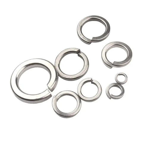 Stainless Steel Spring Lock Washers Split Elastic Gasket Ring Kit M1.6 To M30 2 To 200 Pcs shown in various sizes