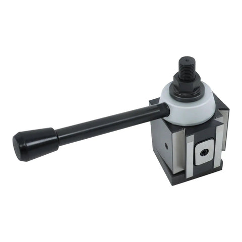 CXA Piston Type Tool Post For 13 To 18 Inch Swing Lathe Quick Change Turning And Facing Holder with side lever detail
