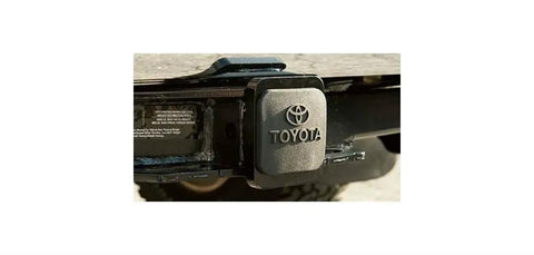 Toyota Hitch Receiver Tube Plug OEM PT22835960HP Genuine Cover installed on vehicle 2-inch receiver