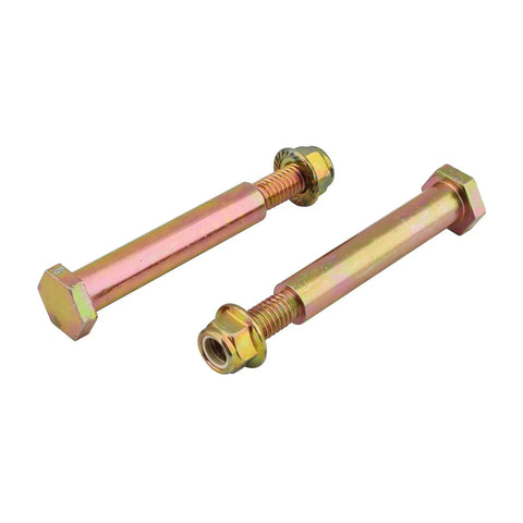 Two Sets Of Deck Wheel Bolts With Lock Nuts For Wide Deck Wheels Three Eighths By Sixteen Threads With Two And Five Eighths Inch Shoulder Replacement Parts