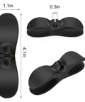 Black silicone cord organizer for kitchen appliances with 3M adhesive, showing dimensions of 4.1 x 1.1 x 1.2 inches.