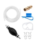 Heavy Duty Manual Car Gasoline Siphon Hose Pump With High Flow PVC Tube For Rapid Fuel And Water Transfer components including hoses and clamps.