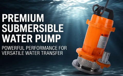 1 2HP Submersible Sump Pump 6000GPH Portable Utility Water Pump With 32 Ft High Head for efficient pool draining and flooding.