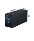 The Go To 1000va 600w Ups Battery Backup For PC with LCD display, dimensions 320mm x 90mm x 140mm, ideal for home office use.