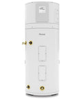 Top Rated 80 Gallon Electric Heat Pump Water Heater With Energy Star Efficiency And Fast Recovery For Zero Emissions Plus A No Brainer Money Saving Home Upgrade, side view, white finish, control panel.