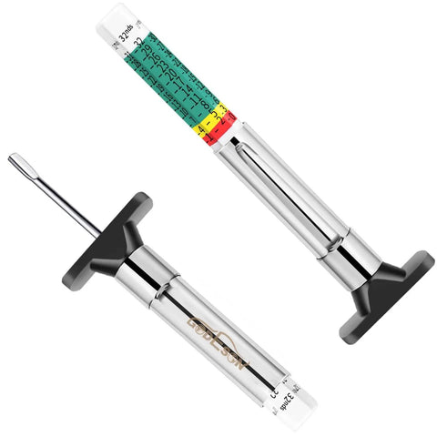 Two Pack Must Have Color Coded Tire Tread Depth Gauge Set Calibrated From 0 To 1 Inch In 1 Thirty Second Inch Increments With Red Yellow Green Zones For Easy Read Tire Wear Checker For Cars SUVs And Trucks