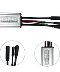 Electric Bike Brushless Motor Controller For KT System 250W To 750W DC 36V 48V 15A Speed Control Unit With Waterproof Connector Metal Replacement Part For Smooth Acceleration And Built To Last Ride, top view with cables and labels visible