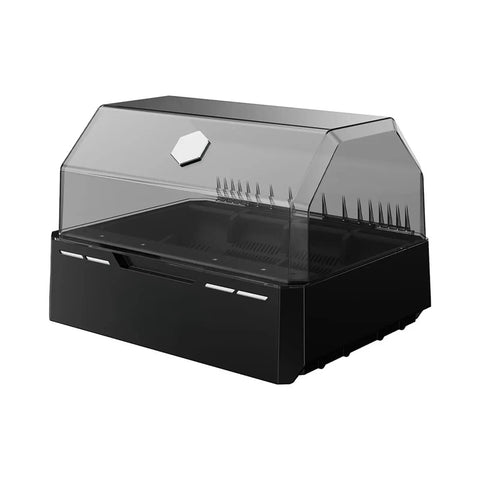 Klipper Rfid Filament Storage Box With Rgb Status Light For Automatic Spool Tracking And Dead Simple 3D Printing Workflow Compatible With Voron VZBot Killer Setup, black dry storage box with a transparent lid.