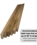 Heavy Duty Soft Maple Table Slide Set Built Like A Tank For Quick Room Flex Extends Forty Eight Inches Straight To A Full One Twenty Inch Spread showing long maple slide rails.